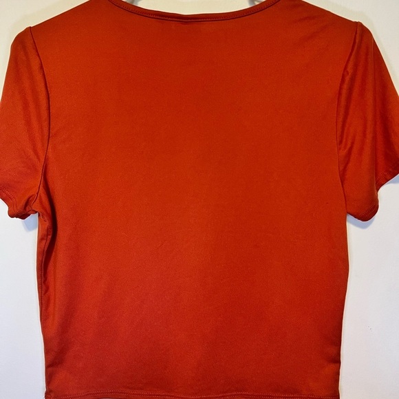 Live in the Moment Orange Crew Neck Tee Women Size L - Picture 2 of 5